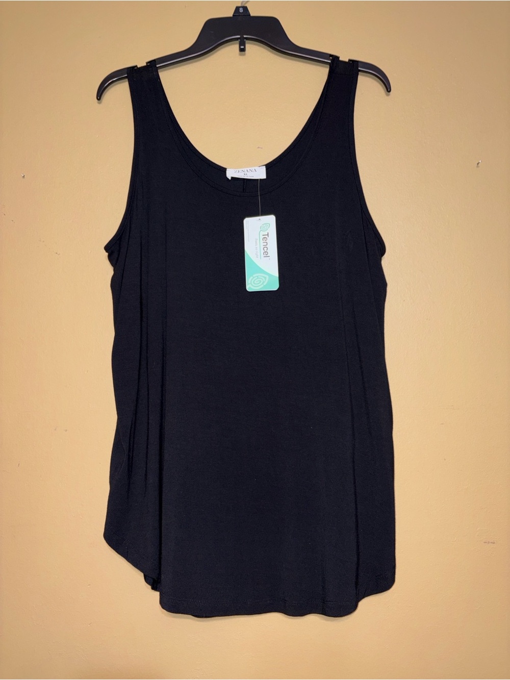 NWT Zenana Tencel Black Modal Tank Sleeveless Top Women's XL
